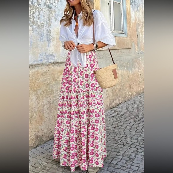 Boho high waisted maxi skirt - Picture 6 of 6